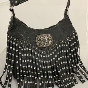 P/U leather rhinestone purse
